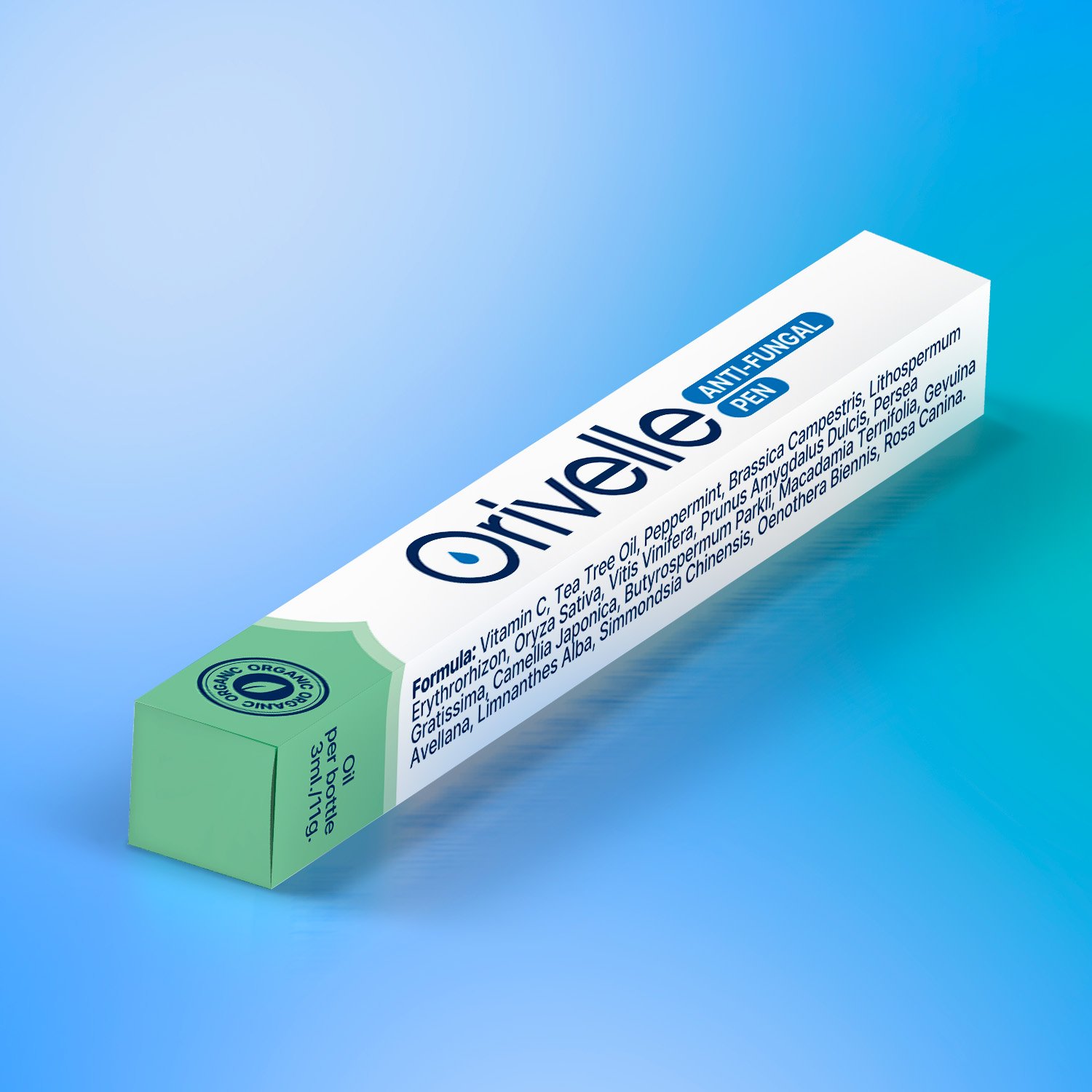 Orivelle product box shown in a premium studio setting