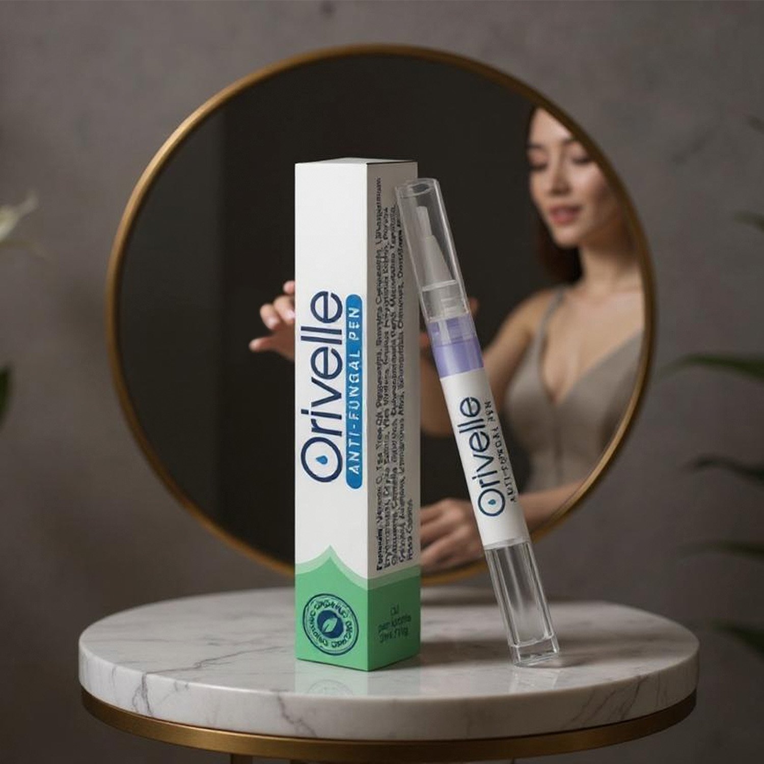 Orivelle pen and box in a premium vanity setting
